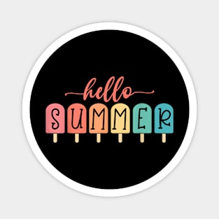 Hello Summer Vacation Ice Cream Popsicle Ice Magnet